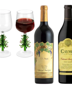 Caymus Vineyards & Nickel & Nickel Napa Valley Value Bundle & Christmas Wine Glassware Set of 2