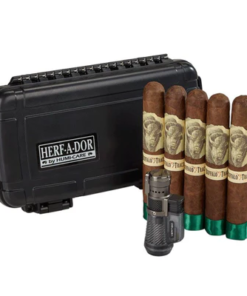 Buffalo Trace Robusto 5-Cigar Humidor & Lighter Combo