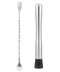 Tifanso 10" Muddler & Long Bar Cocktail Mixing Spoon