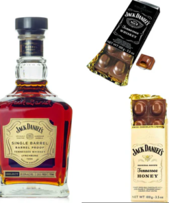 Jack Daniels Barrel Proof, Jack Daniels Goldkenn Chocolate, & Honey Goldkenn Bar Gift Bundle