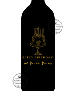 Custom "Birthday Cake" Engraved Wine Bottle 750 mL