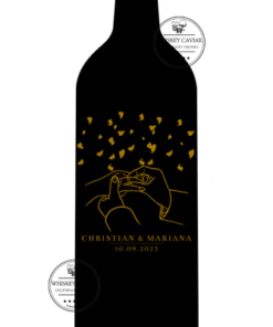 Custom "Gold Engagement" Engraved Wine Bottle 750 mL