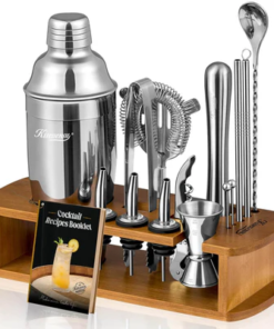 KITESSENSU Cocktail Shaker Set Bartender Kit with Stand