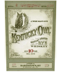 Kentucky Owl 10 Year Old The Wiseman's Rye Kentucky Straight Whiskey Batch #4