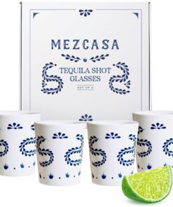 Ceramic Azul Tequila Shot Glasses (Set of 4)