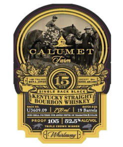 Calumet Farm 15 Year Old Single Rack Black Bourbon Whiskey 750 mL