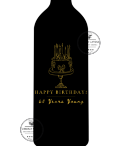 Custom "Birthday Cake" Engraved Wine Bottle 750 mL