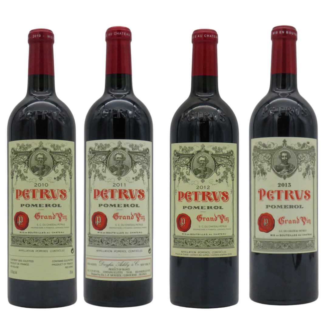 Chateau Petrus 2010, 2011, 2012, & 2013 Bordeaux Red Blend Wine Value Bundle 750 mL