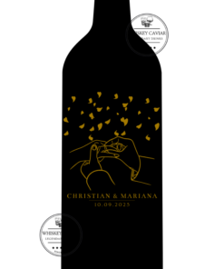 Custom "Gold Engagement" Engraved Wine Bottle 750 mL