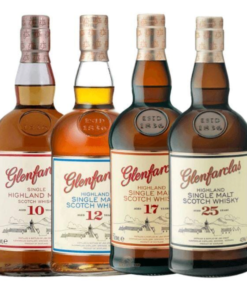 Glenfarclas 10, 12, 17, & 25 Year Single Malt Scotch Whisky Value Bundle 750mL