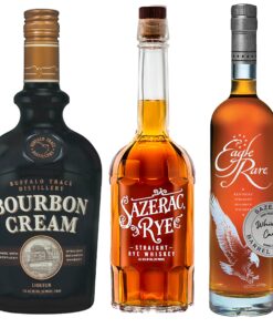Eagle Rare Whiskey Caviar Barrel Pick, Sazerac Rye, Buffalo Trace Bourbon Cream Value Bundle 750mL