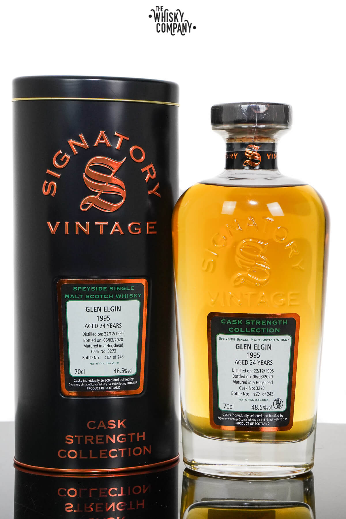 Glen Elgin 1995 Aged 24 Years Cask Strength Speyside Single Malt Scotch Whisky – Signatory Vintage (700ml)