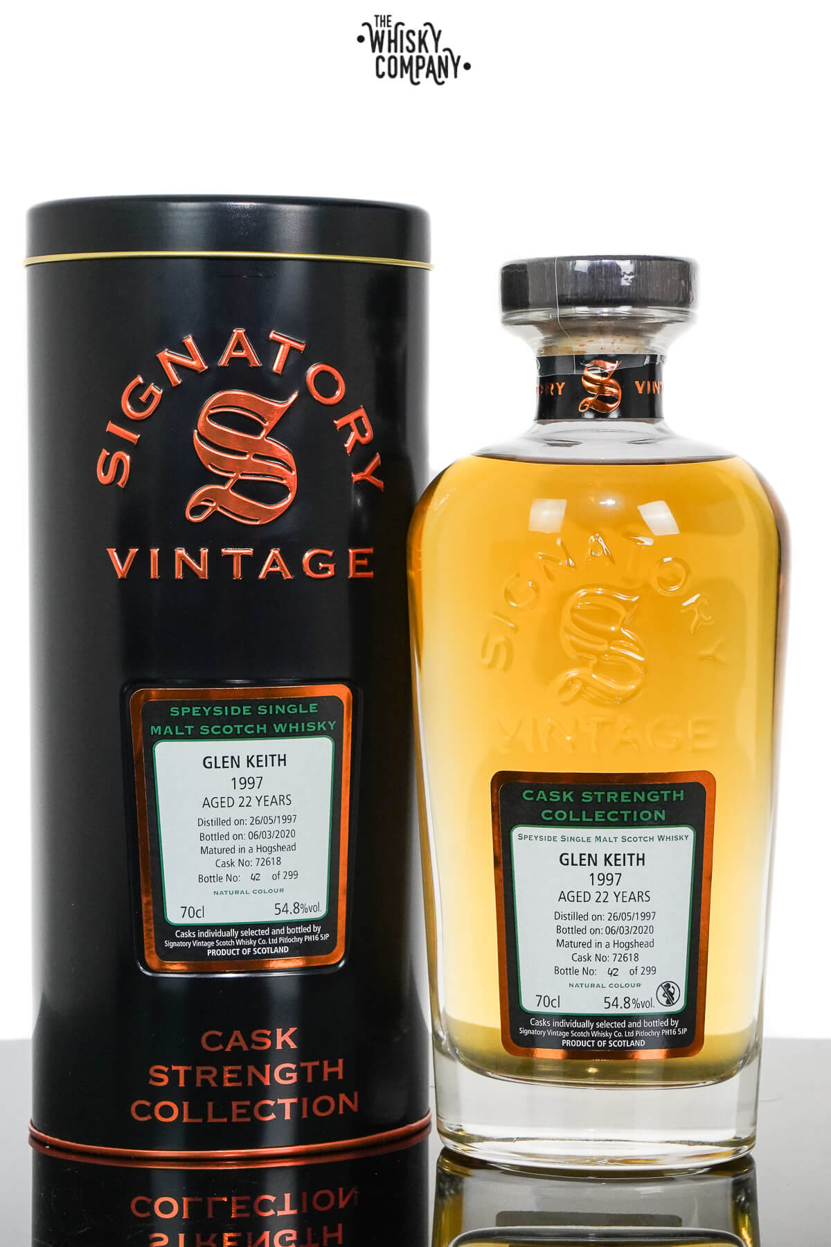 Glen Keith 1997 Aged 22 Years Cask Strength Speyside Single Malt Scotch Whisky – Signatory Vintage (700ml)