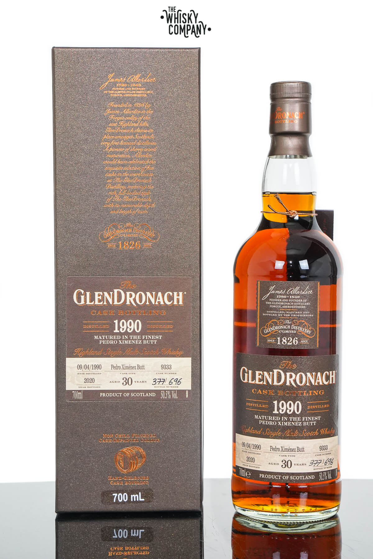 GlenDronach 1990 Aged 30 Years Single Malt Scotch Whisky – Batch 18 Cask No. 9333 (700ml)