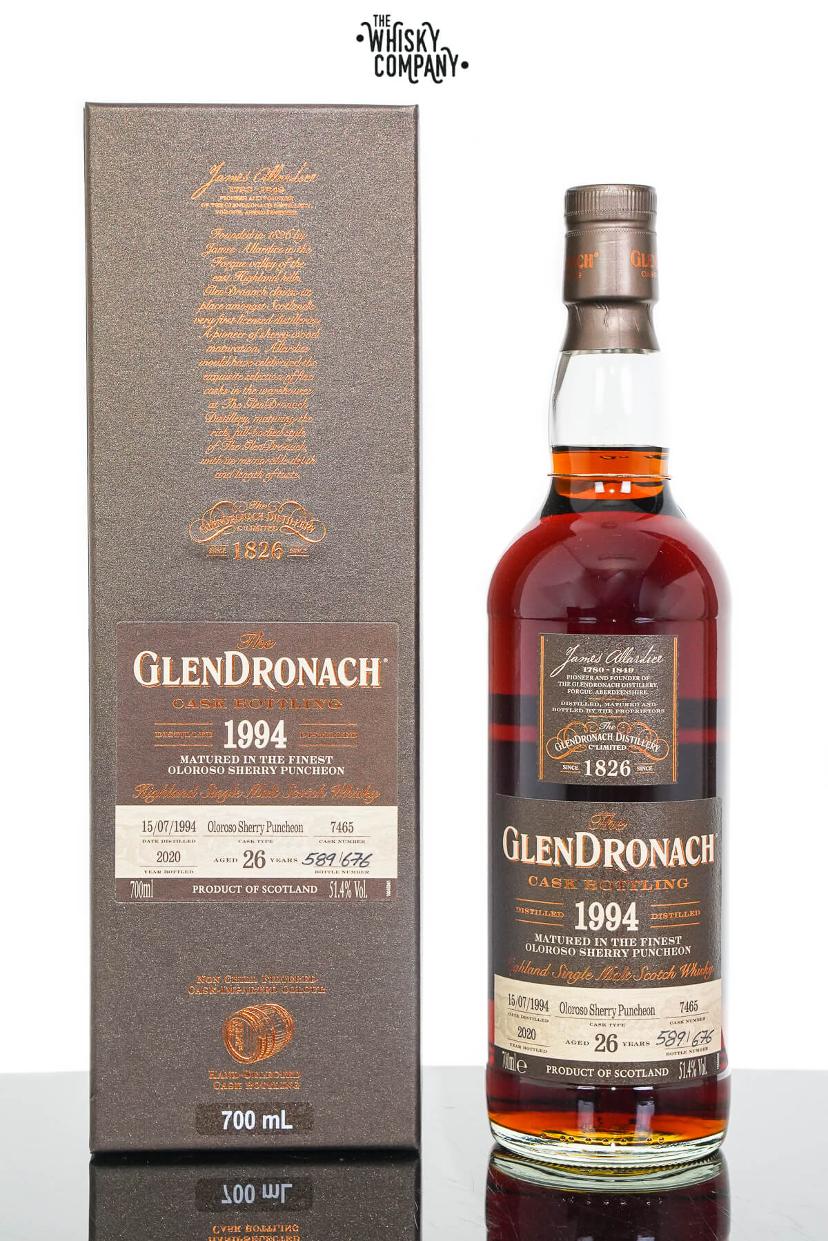 GlenDronach 1994 Aged 26 Years Single Malt Scotch Whisky – Batch 18 Cask No. 7465 (700ml)