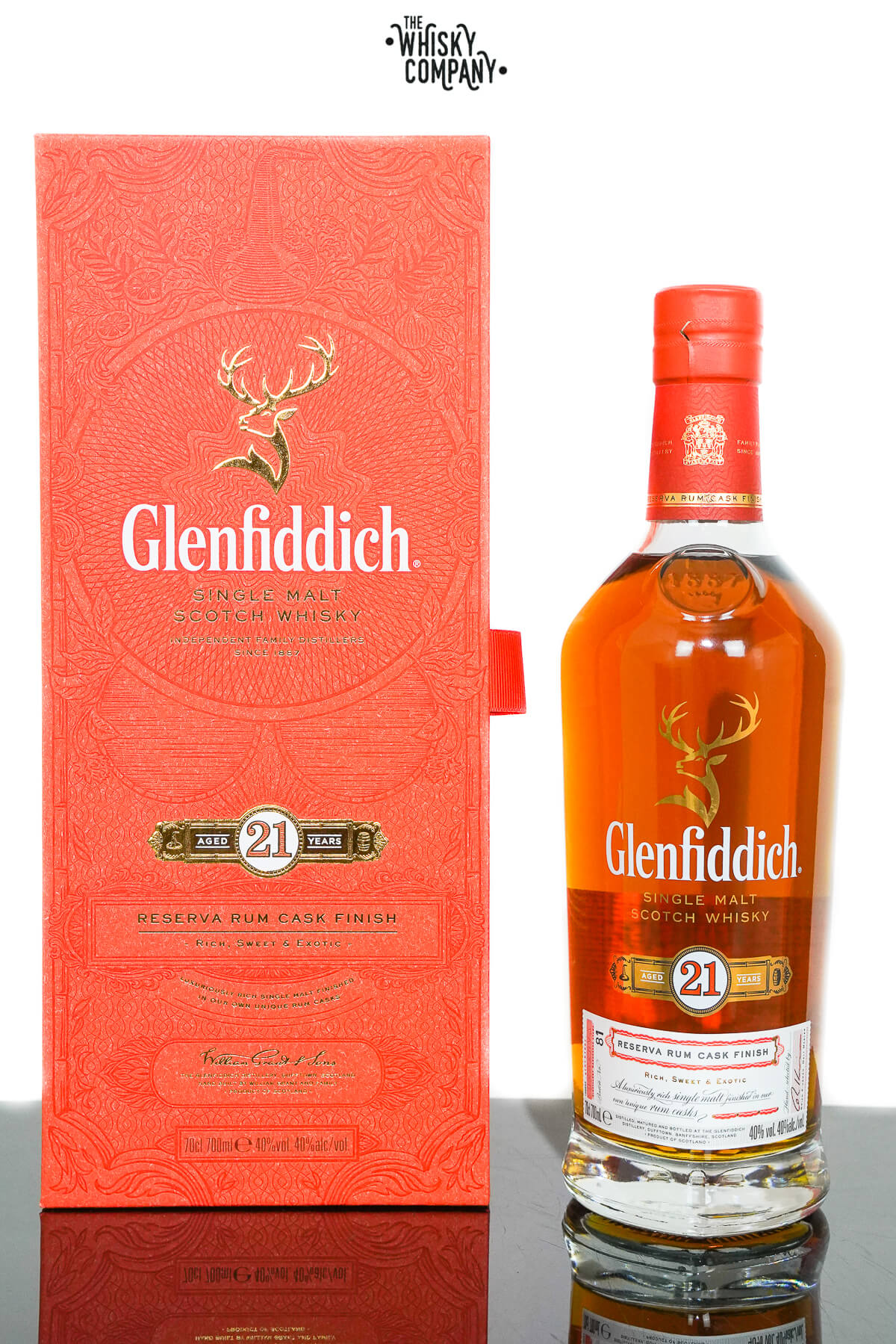 Glenfiddich Aged 21 Years Reserva Rum Cask Finish Single Malt Scotch Whisky (700ml)