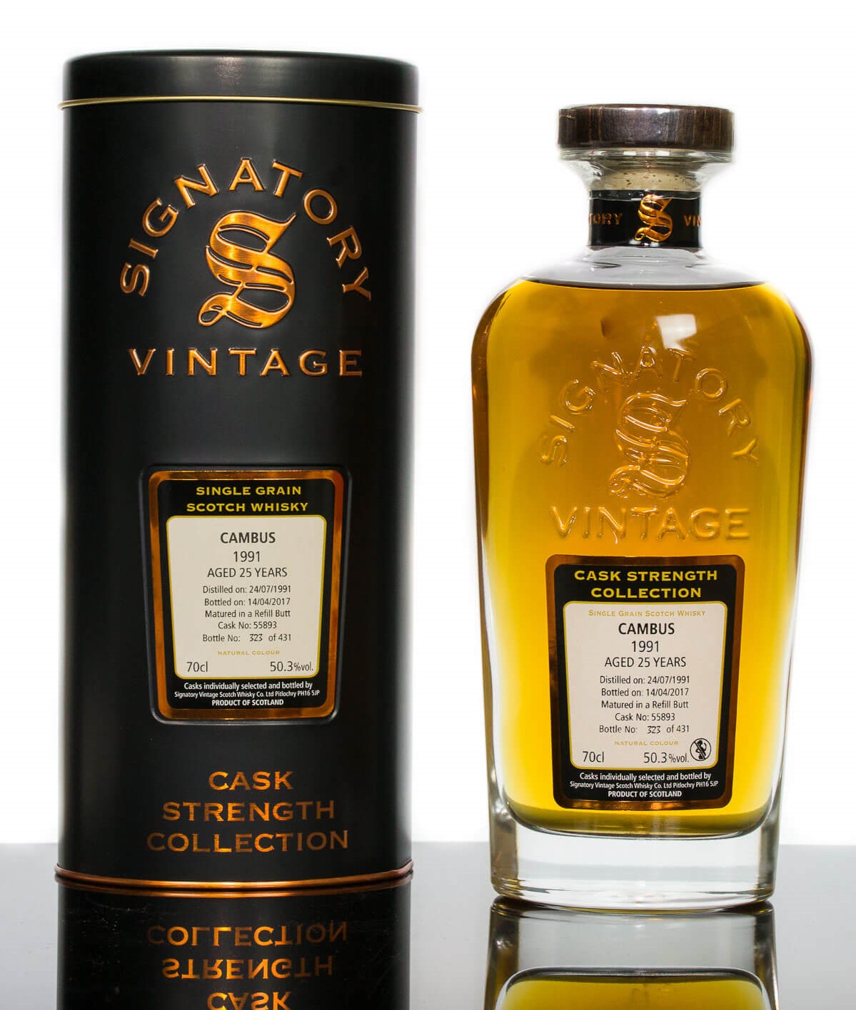 Signatory Vintage 1991 Cambus Aged 25 Years Single Grain Scotch Whisky (700ml)
